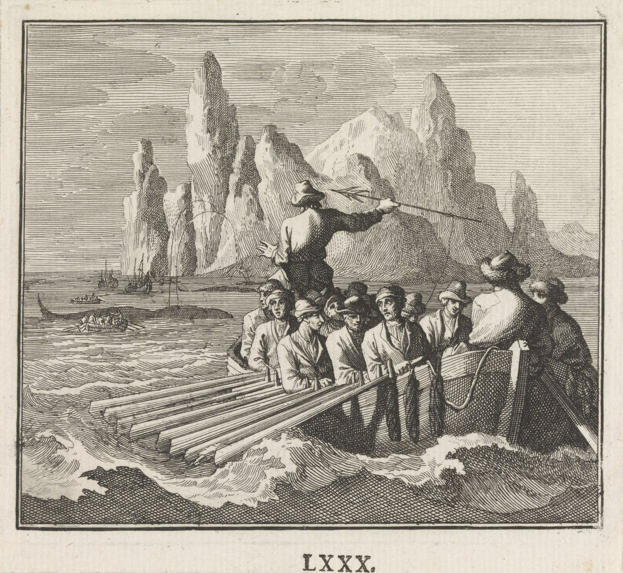 Emblem: große Fische von Caspar Luyken