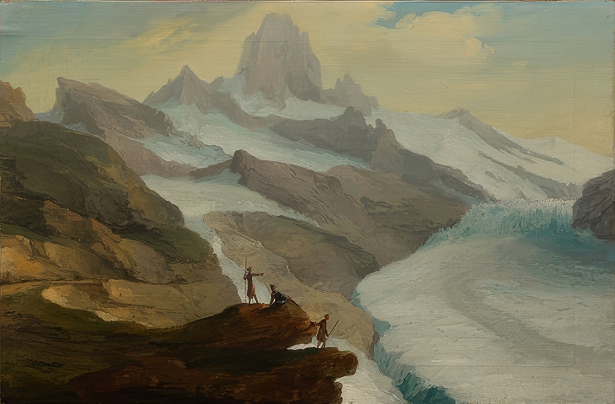 Blick von der Bänisegg über den Unteren Grindelwaldgletscher von Caspar Wolf