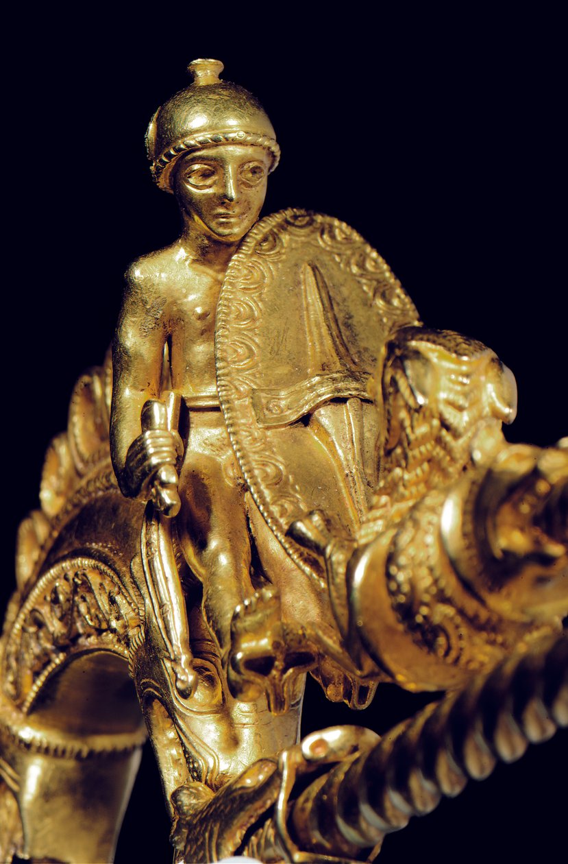 Sehr wichtige La Tene Kriegerfibel, Detail von Celtic