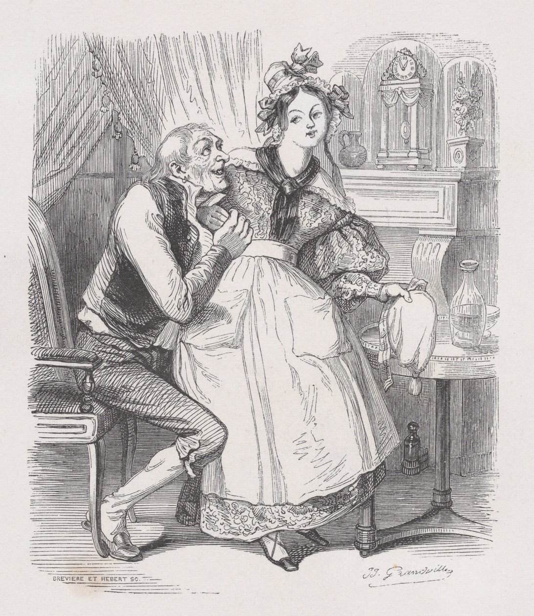 Der alte Junggeselle aus Die vollständigen Werke von Béranger, 1836 von Cesar Auguste Hebert