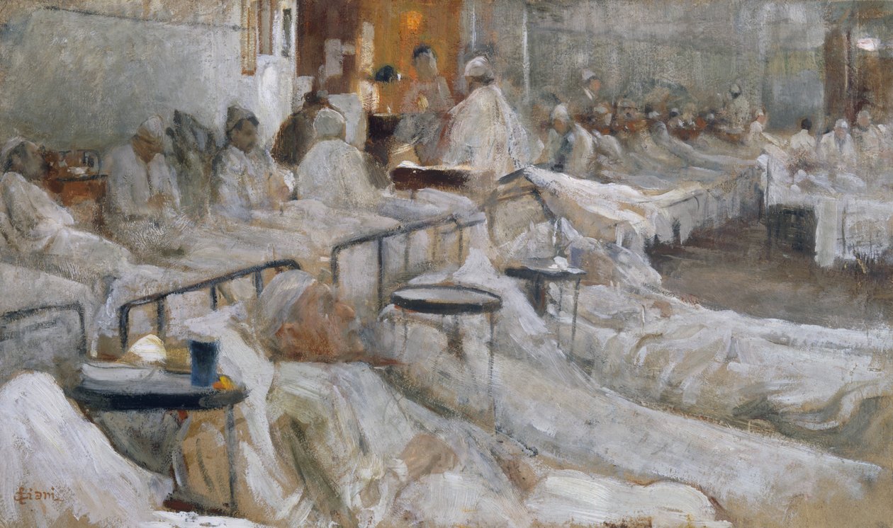 Krankenhausstation, Gemälde von Cesare Ciani (1854-1925), Italien von Cesare Ciani