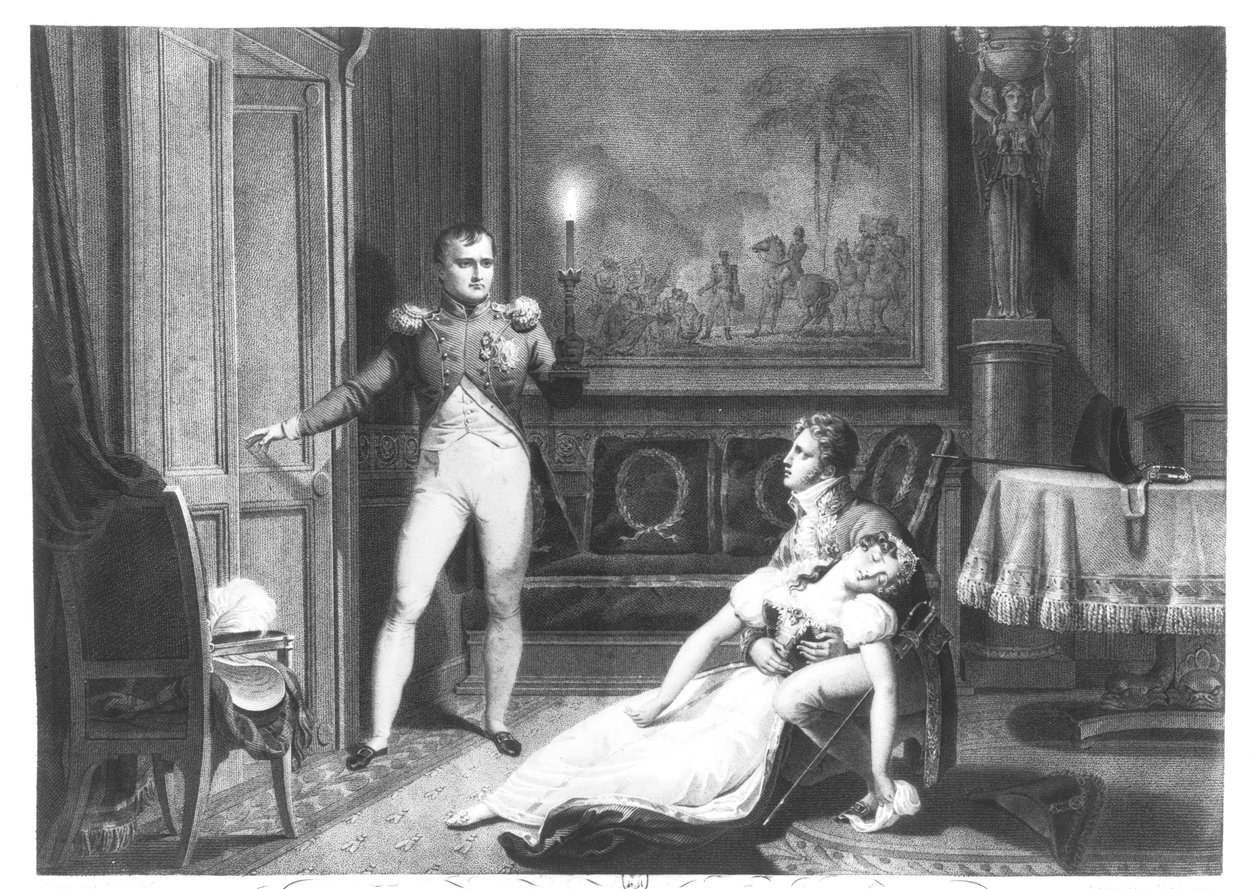 Die Scheidung von Napoleon I. (1769-1821) und Josephine Tascher de la Pagerie (1763-1814) am 30. November 1809 von Charles Abraham Chasselat