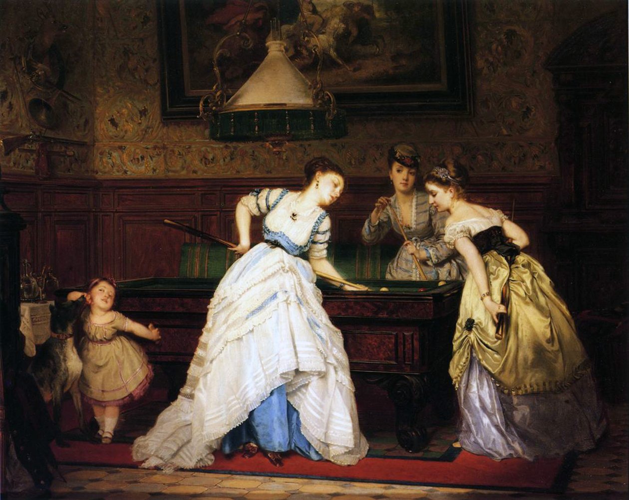 Damen beim Billardspielen, 1869 von Charles Edouard Boutibonne