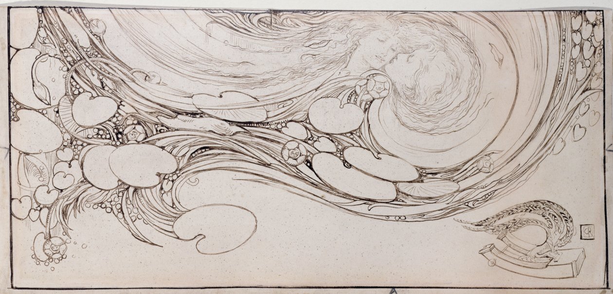 Ein Echo aus Willowwood, 1890 (Feder und Tinte auf Pergament) von Charles Ricketts