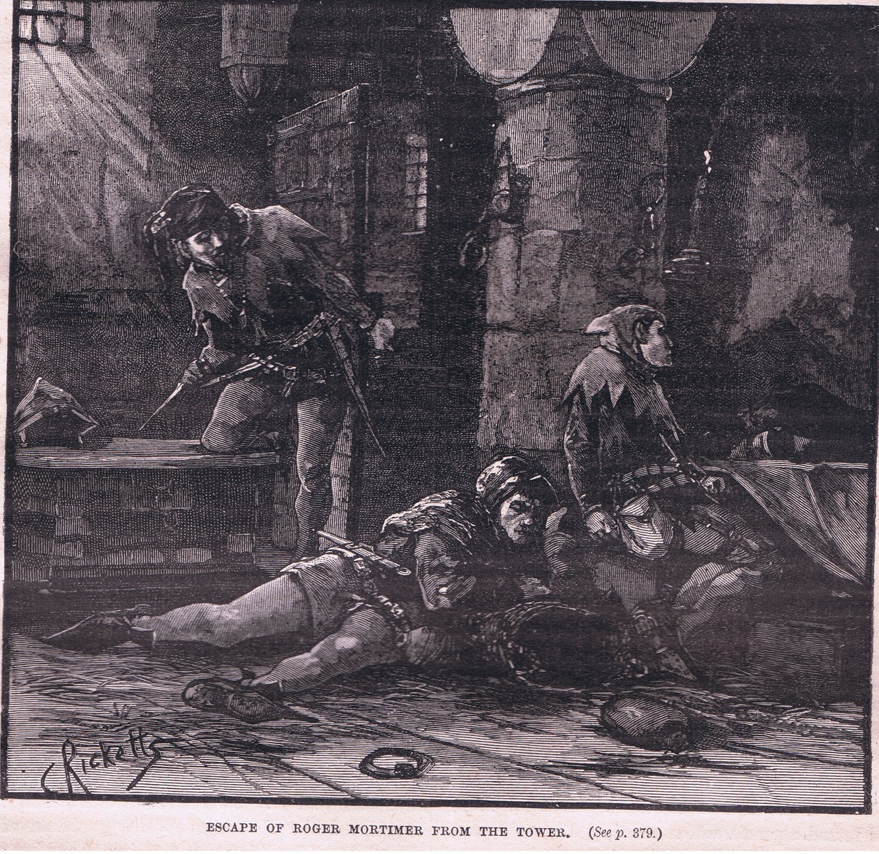 Flucht von Roger Mortimer aus dem Tower AD 1323 von Charles Ricketts