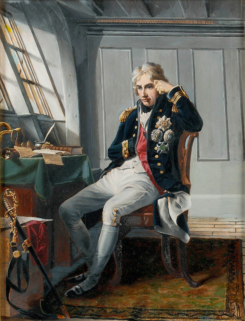 Viscount Horatio Nelson (1758-1805), vor der Schlacht von Trafalgar, 21. Oktober 1805, ca. 1854 von Charles (after) Lucy
