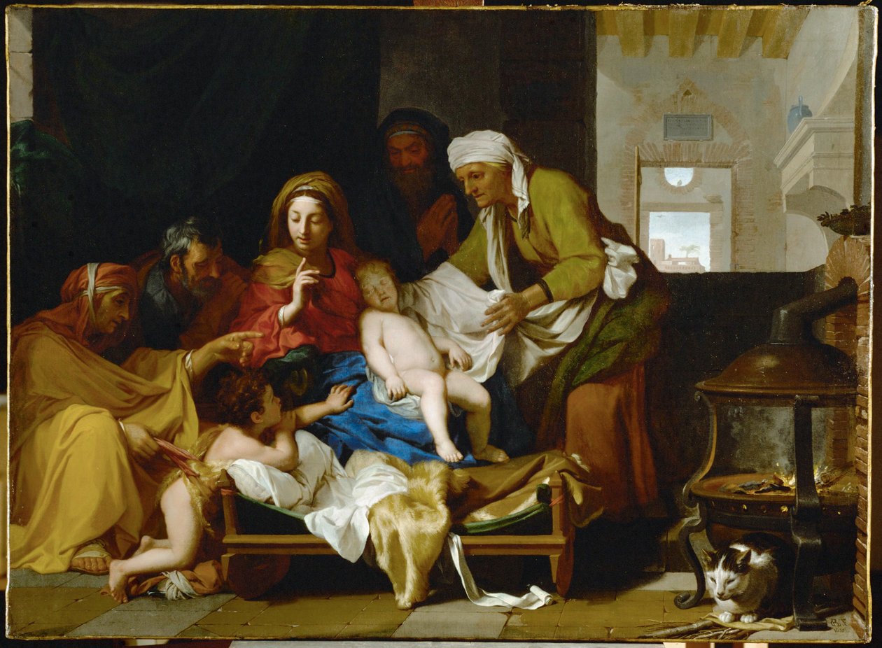 Der Schlaf des Jesuskindes von Charles (attr. to) Le Brun