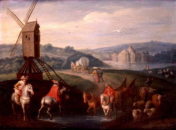 Landschaft mit Windmühle von Charles (circle of) Beschey