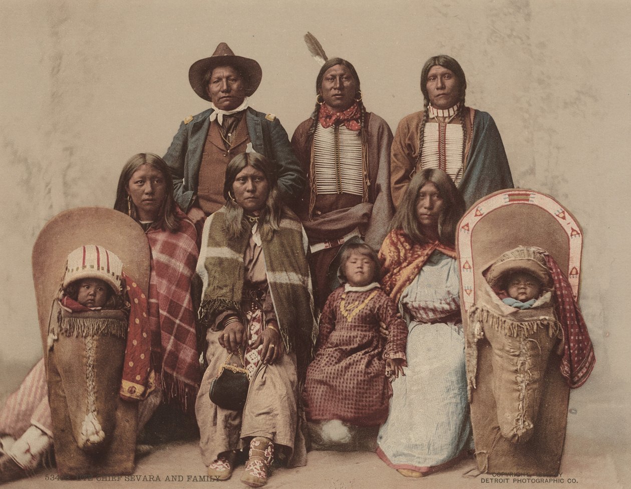 Ute-Häuptling Severo und Familie von Charles A. Nast