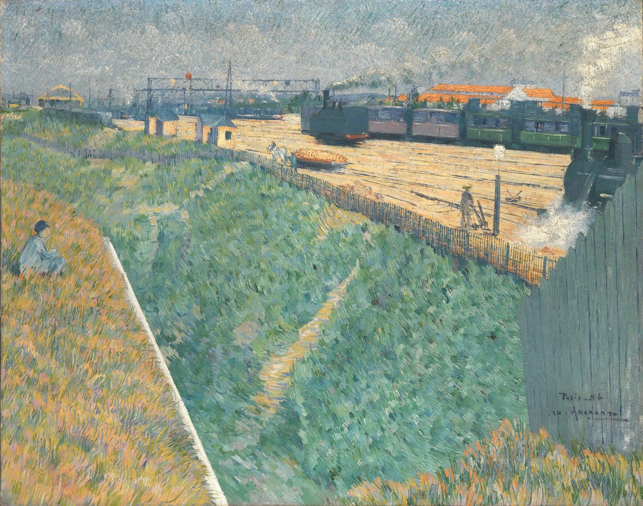 Die Westbahn bei ihrem Ausgang aus Paris, 1886 von Charles Angrand