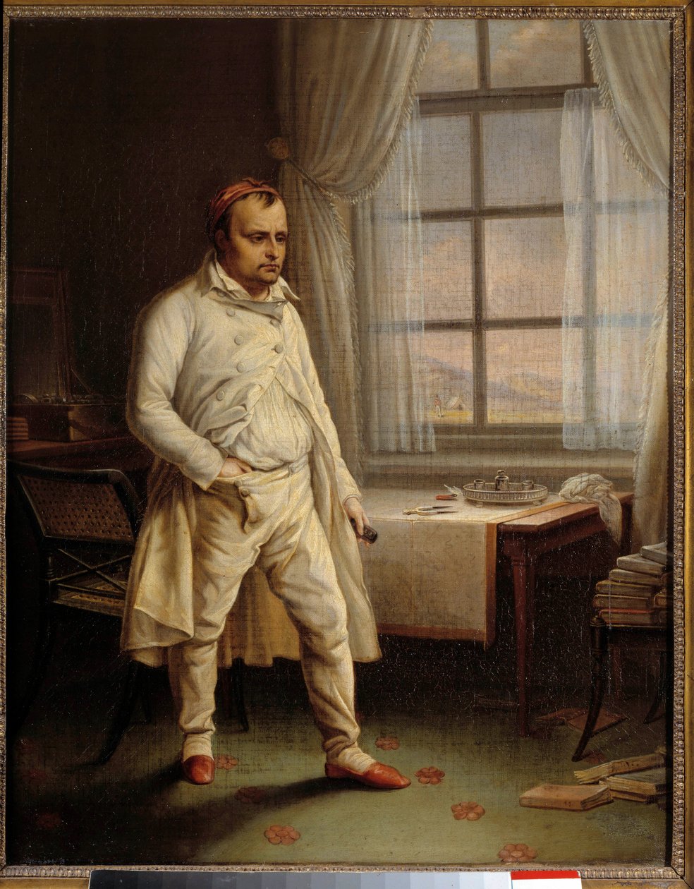 Porträt von Napoleon I. (1769-1821) auf St. Helena, diktiert seine Memoiren von Charles Auguste Steuben