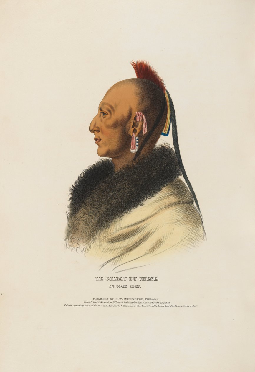 Der Soldat des Chene - Ein Osage-Häuptling von Charles Balthazar Julien Févret de Saint-Mémin
