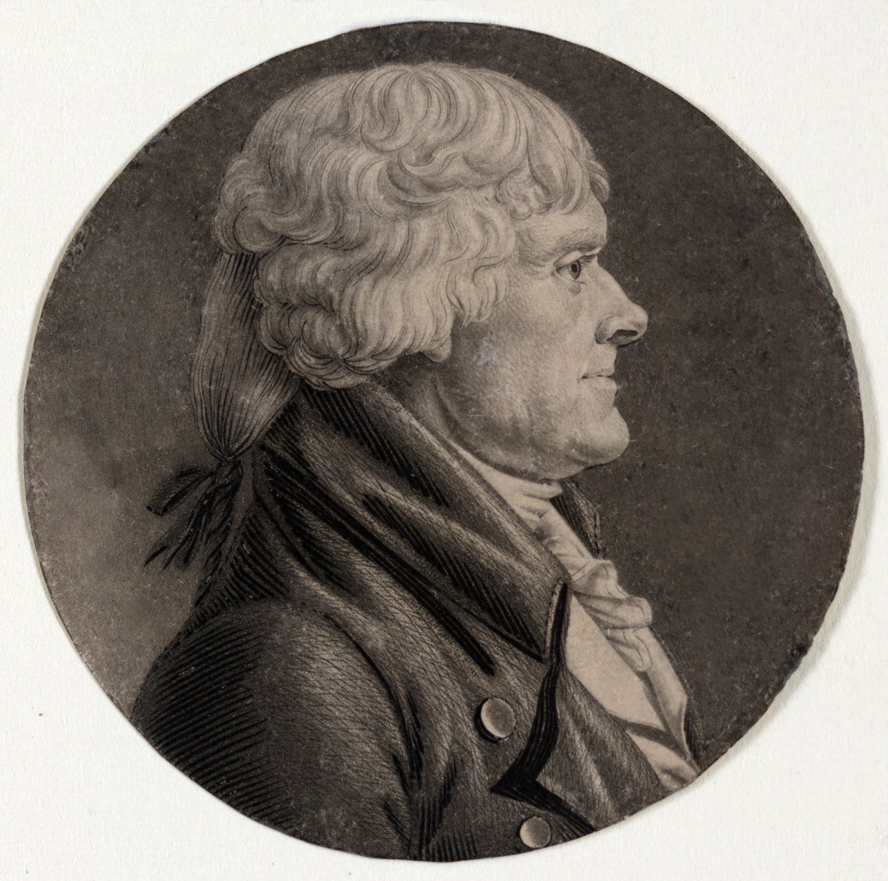Thomas Jefferson, veröffentlicht 1806 von Charles Balthazar Julien Fevret de "Saint Mémin 1770 1852".