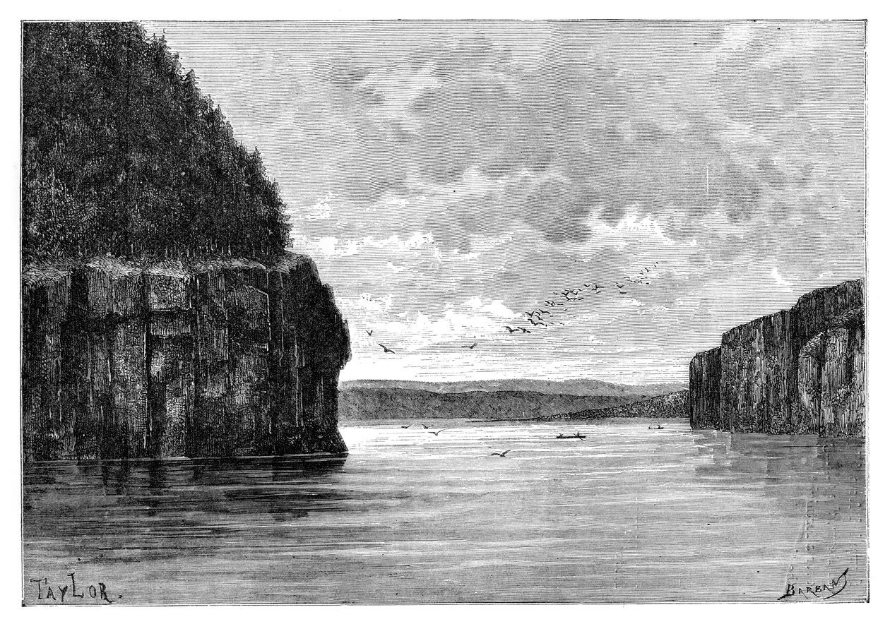 Der Fluss Angara, unterhalb der Padunskiy-Stromschnellen, Sibirien, Russland, 1895 von Charles Barbant