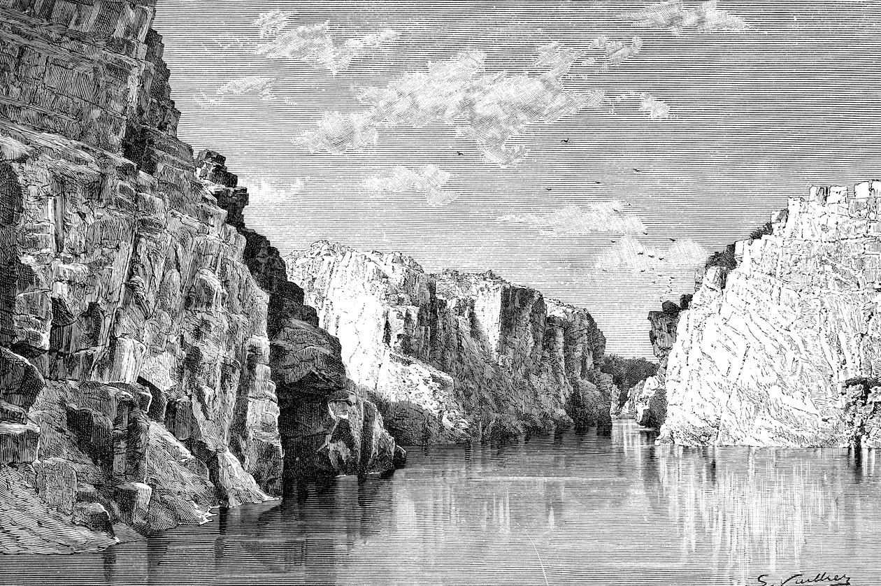 Die Schlucht der Marmor-Felsen, Indien, 1895 von Charles Barbant