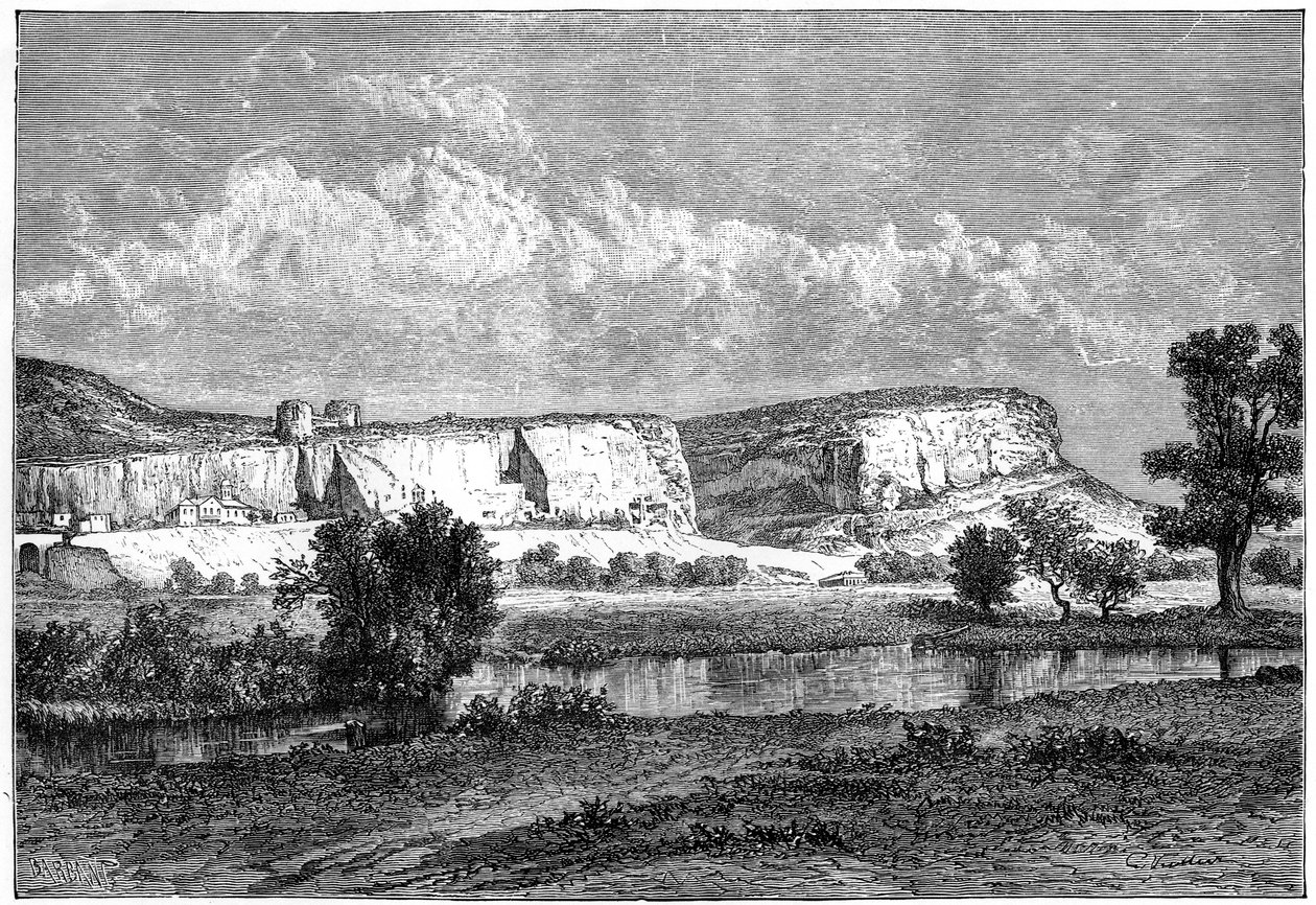 Die Felsen von Inkerman, Krim, Ukraine, 19. Jahrhundert von Charles Barbant