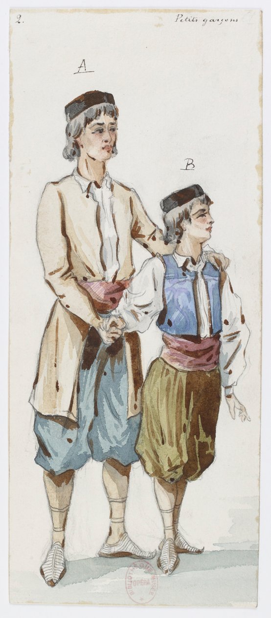 Holmès - La montagne noire - Kostümentwürfe von Charles Bianchini - 02. Petits garçons von Charles Bianchini