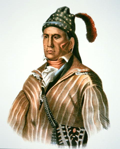 Menawa, Häuptling der Creek, nach einem Gemälde von 1826 (Farblithografie) von Charles Bird (after) King