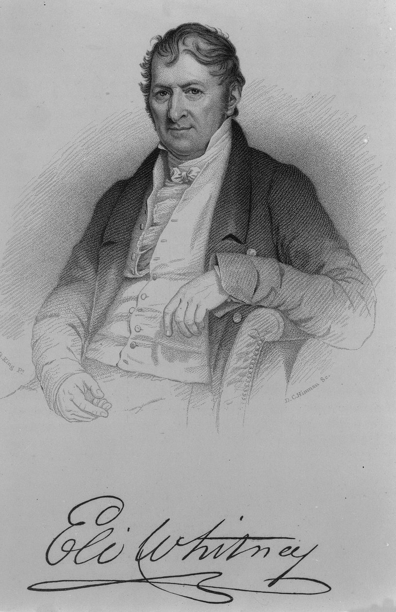 Eli Whitney, graviert von D.C. Hinman, 1846 von Charles Bird King