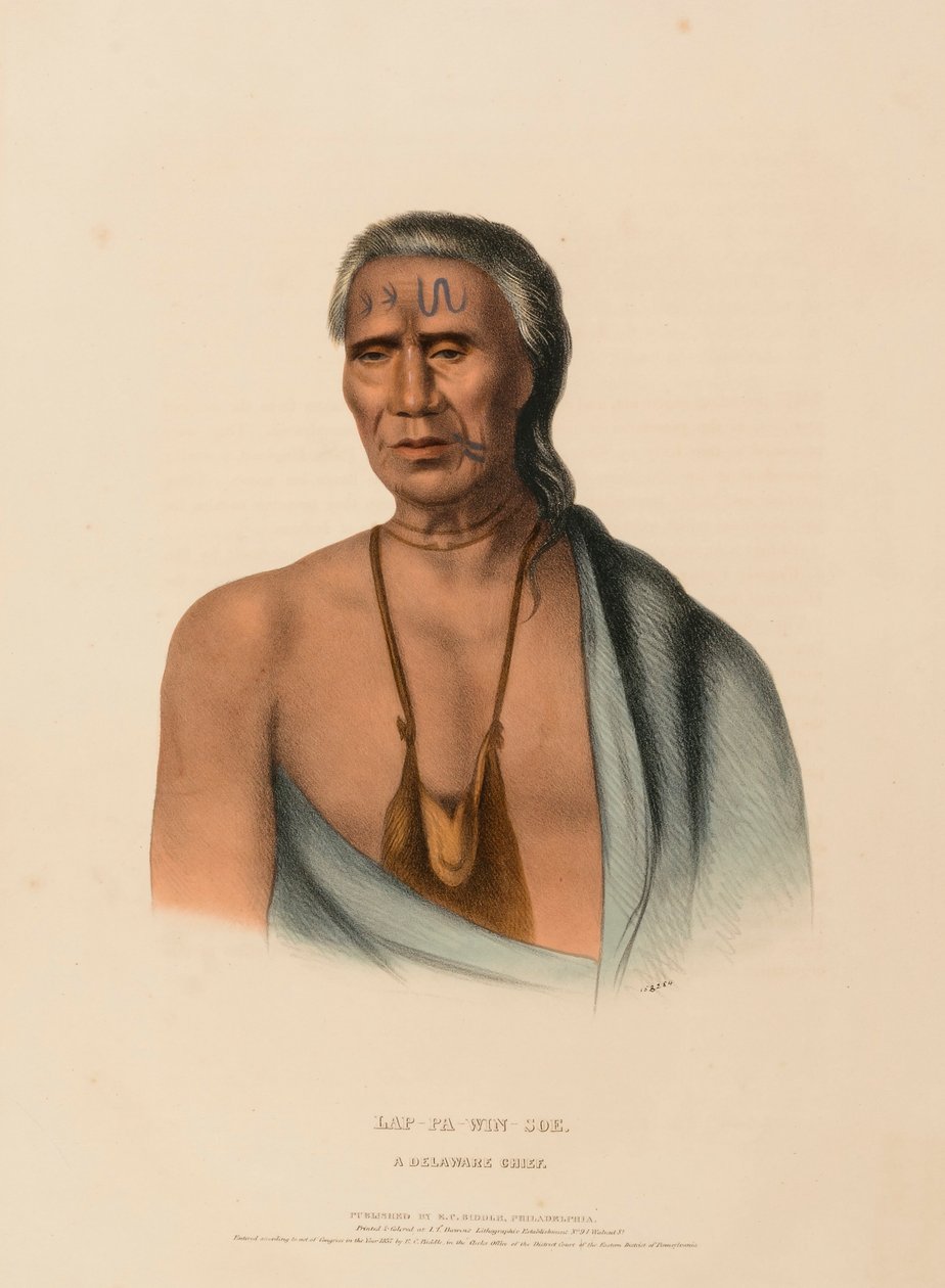 LAP-PA-WIN-SOE. Ein Delaware-Häuptling, aus Geschichte der Indianerstämme Nordamerikas von Charles Bird King