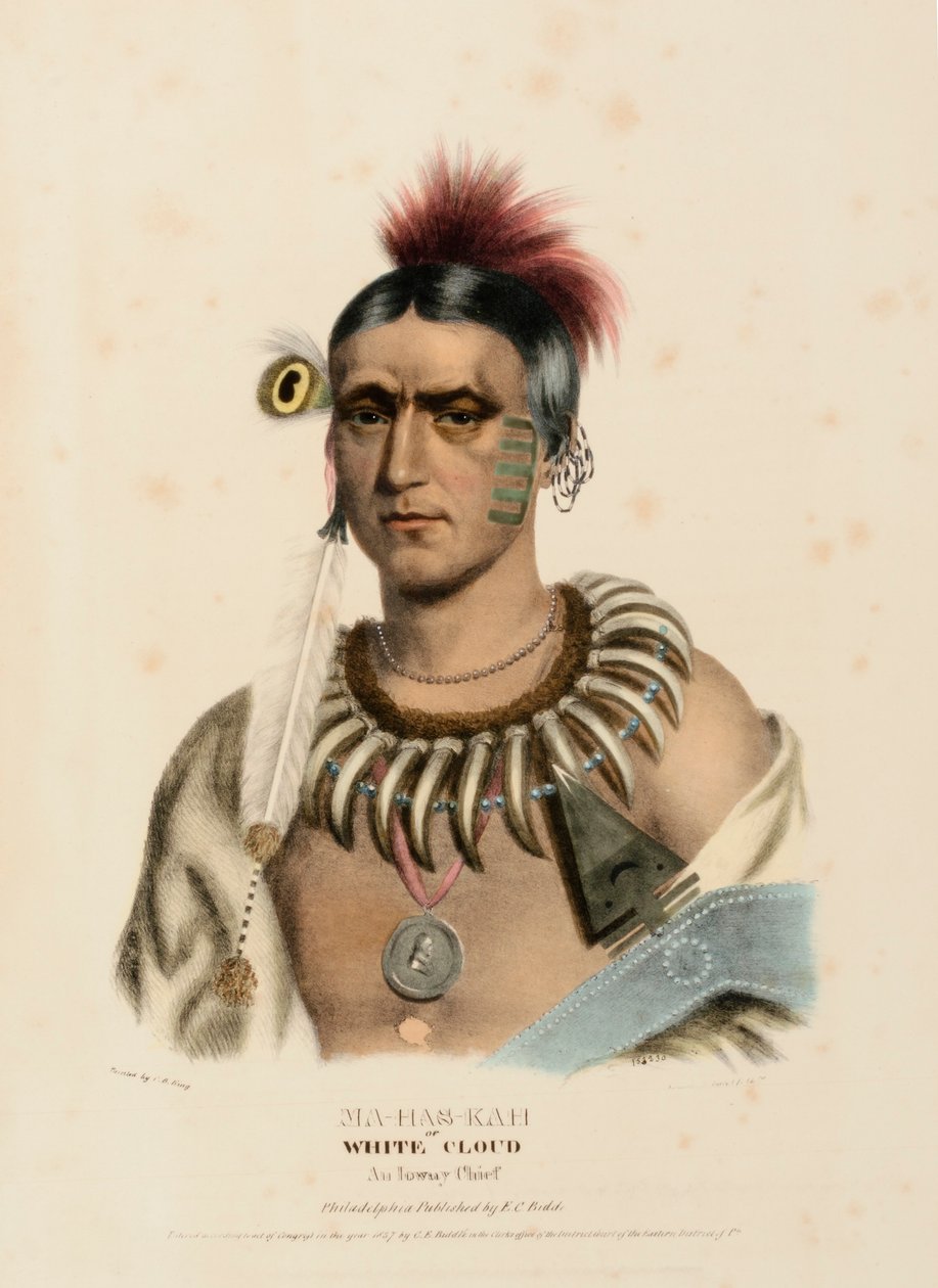 MA-HAS-KAH, aus Geschichte der Indianerstämme Nordamerikas von Charles Bird King