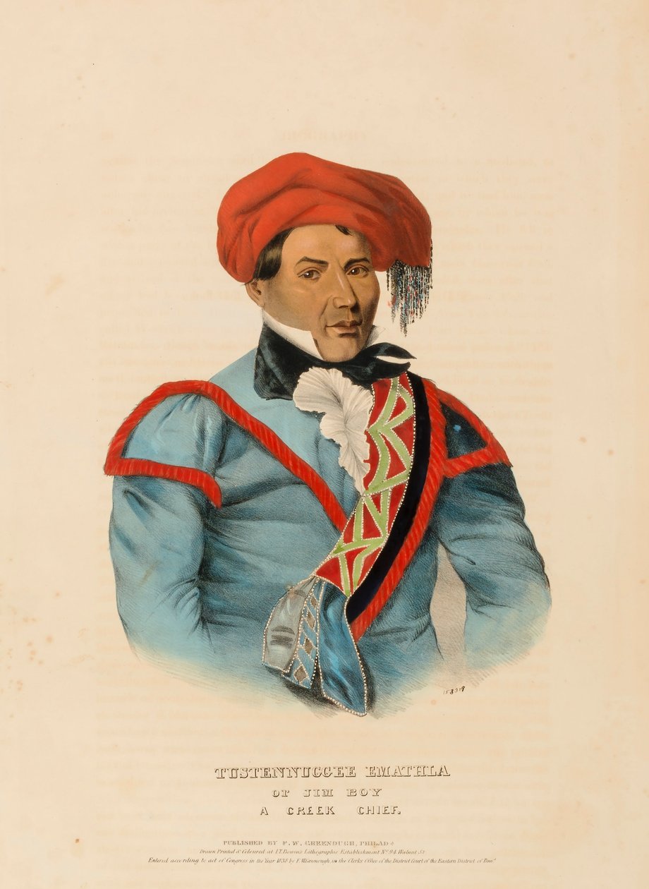 TUSTENNUGGEE EMATHLA, aus Geschichte der Indianerstämme Nordamerikas von Charles Bird King