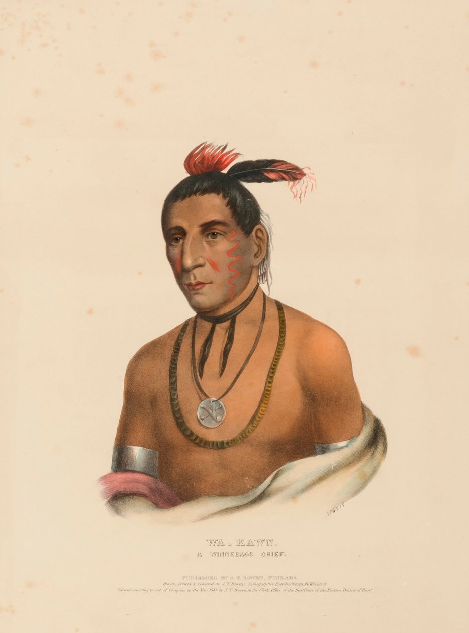 WA-KAWN, EIN WINNEBAGO-HÄUPTLING, aus der Geschichte der Indianerstämme Nordamerikas von Charles Bird King
