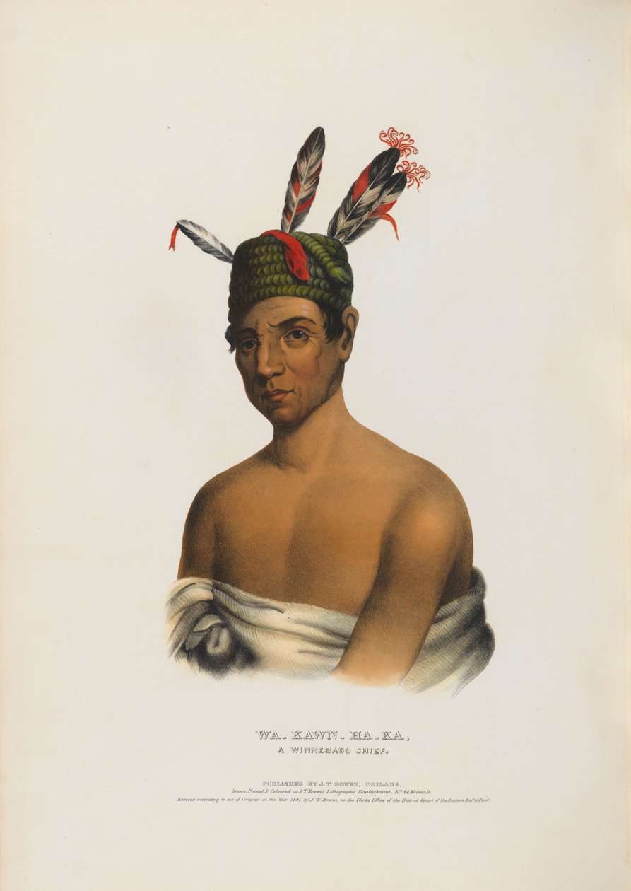 Wa-kawn-ha-ka - Ein Winnebago-Häuptling von Charles Bird King