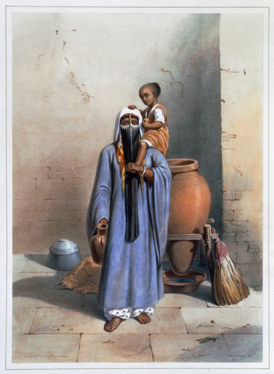 Fellachenfrau und Kind, 1848 von Charles Bour