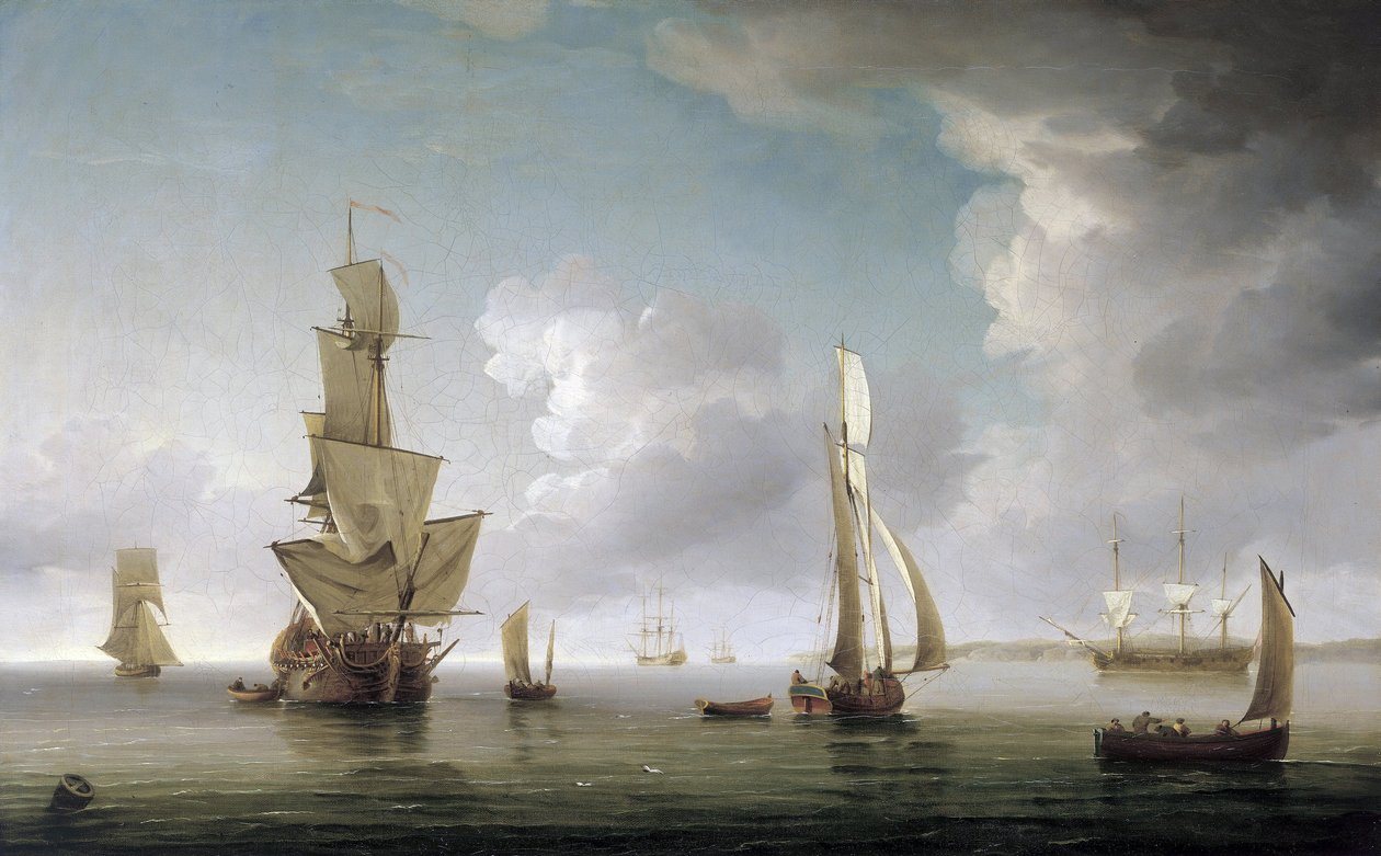 Navigation in der Themsemündung (England), große Vielfalt an Booten und Beschreibung der englischen Küste von Charles Brooking