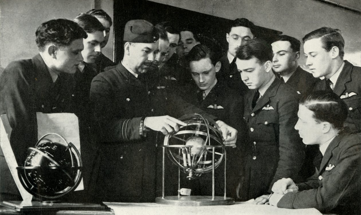 RAF-Personal lernt Navigation während des Zweiten Weltkriegs, 1941 von Charles Brown