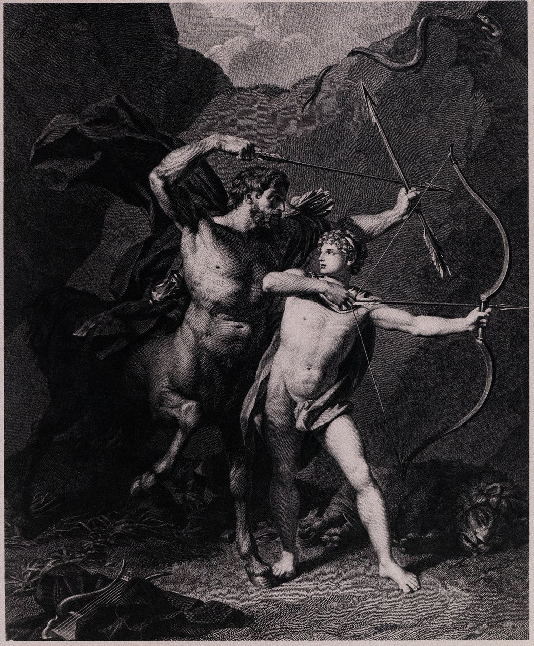 Die Erziehung des Achilles, 1794 von Charles Clément Bervic