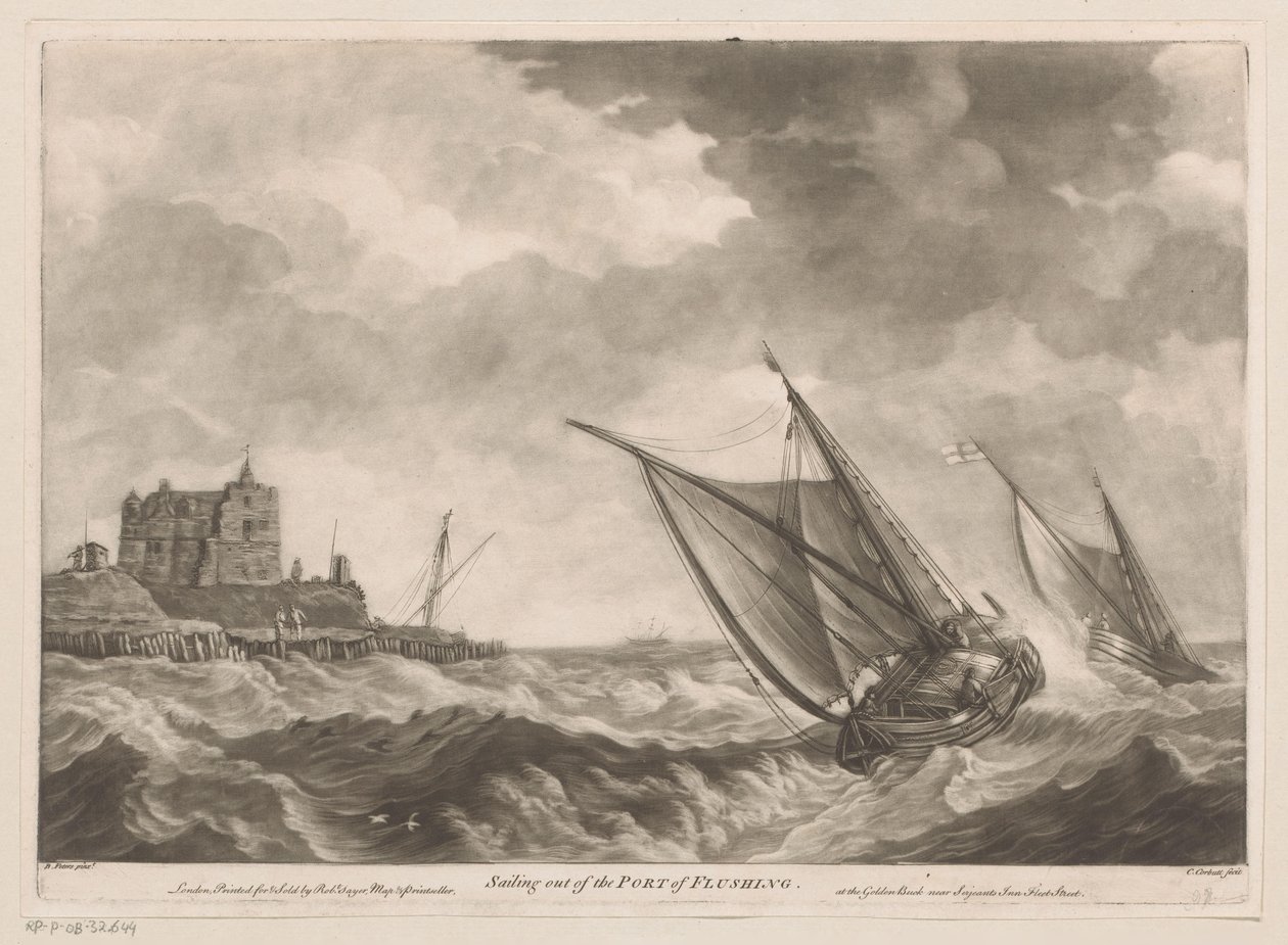 Segelboote verlassen den Hafen von Vlissingen von Charles Corbutt