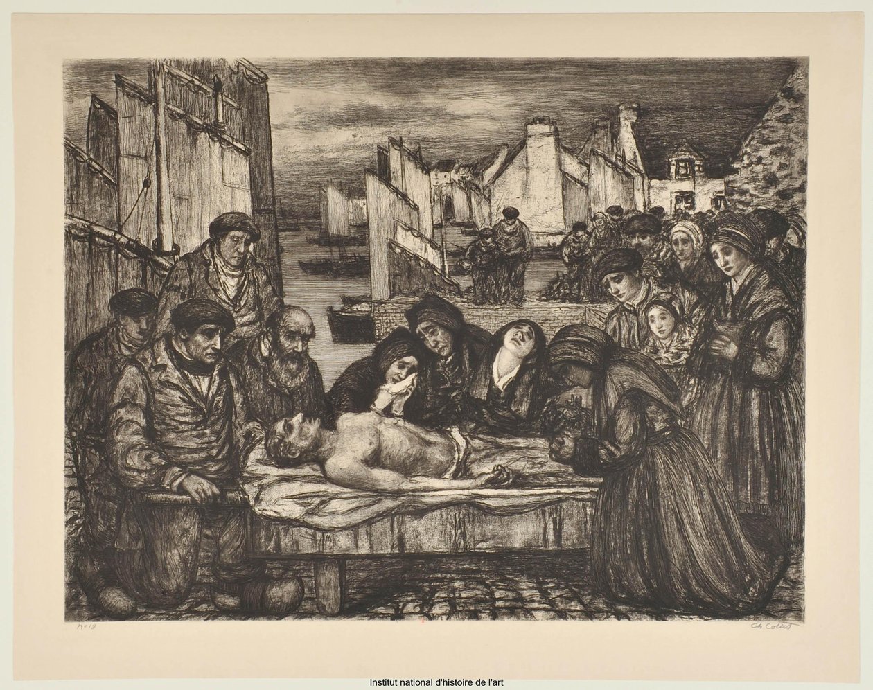 Schmerz im Land des Meeres oder Die Opfer des Meeres (Probe a) von Charles Cottet