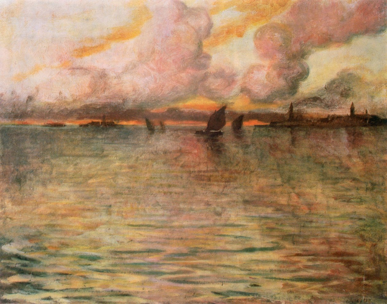 Meereslandschaft mit Fernsicht auf Venedig, 1896 von Charles Cottet
