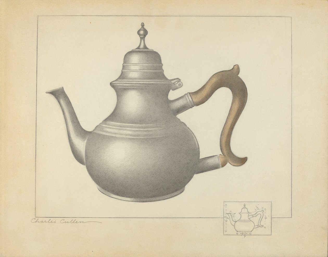 Zinn Teekanne von Charles Cullen