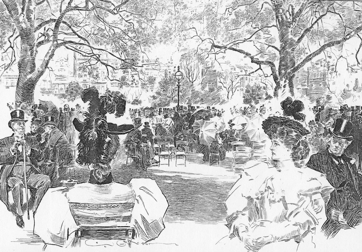 Sonntagnachmittag in der Nähe des Stanhope Gate, ca. 1897 von Charles Dana Gibson