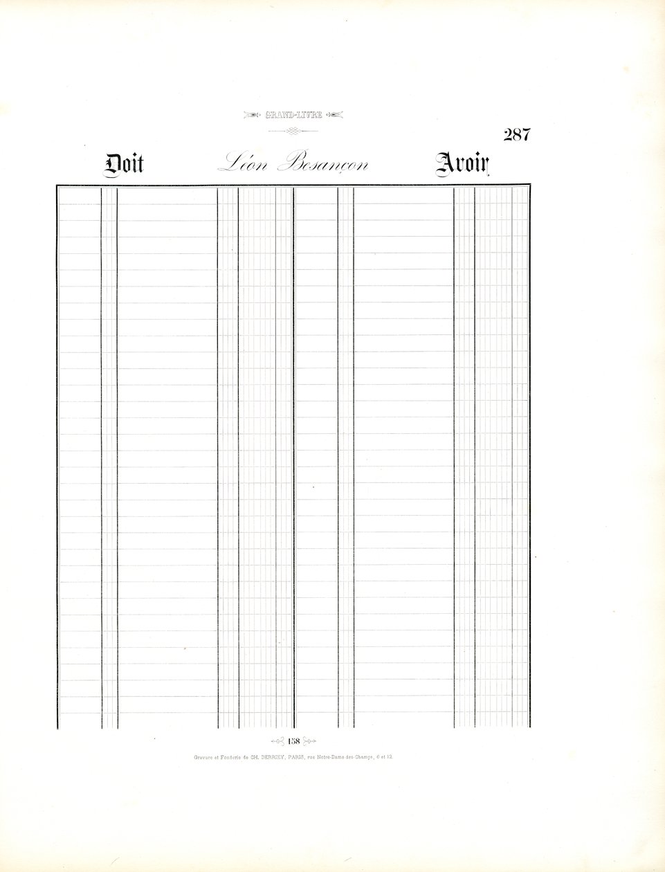 Buchhaltungsformular mit Spaltengitter von Charles Derriey