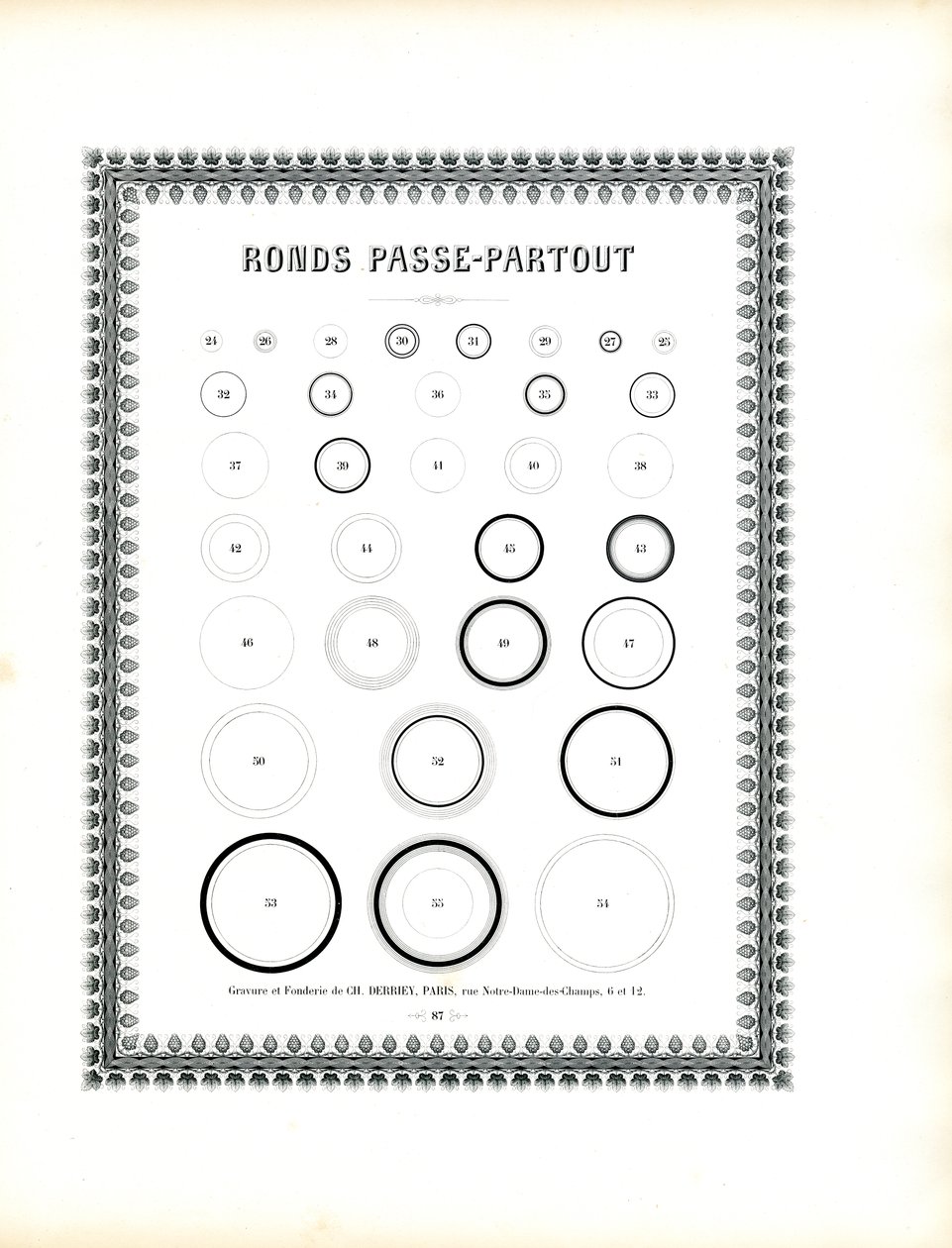 Runde Passepartout-Rahmen von Charles Derriey