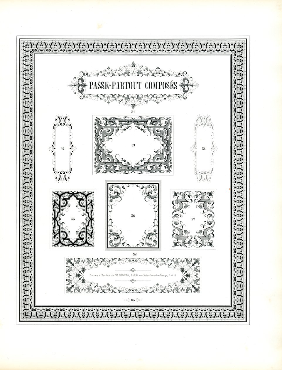 Zusammengesetzte Rahmen und dekorative Bordüren von Charles Derriey