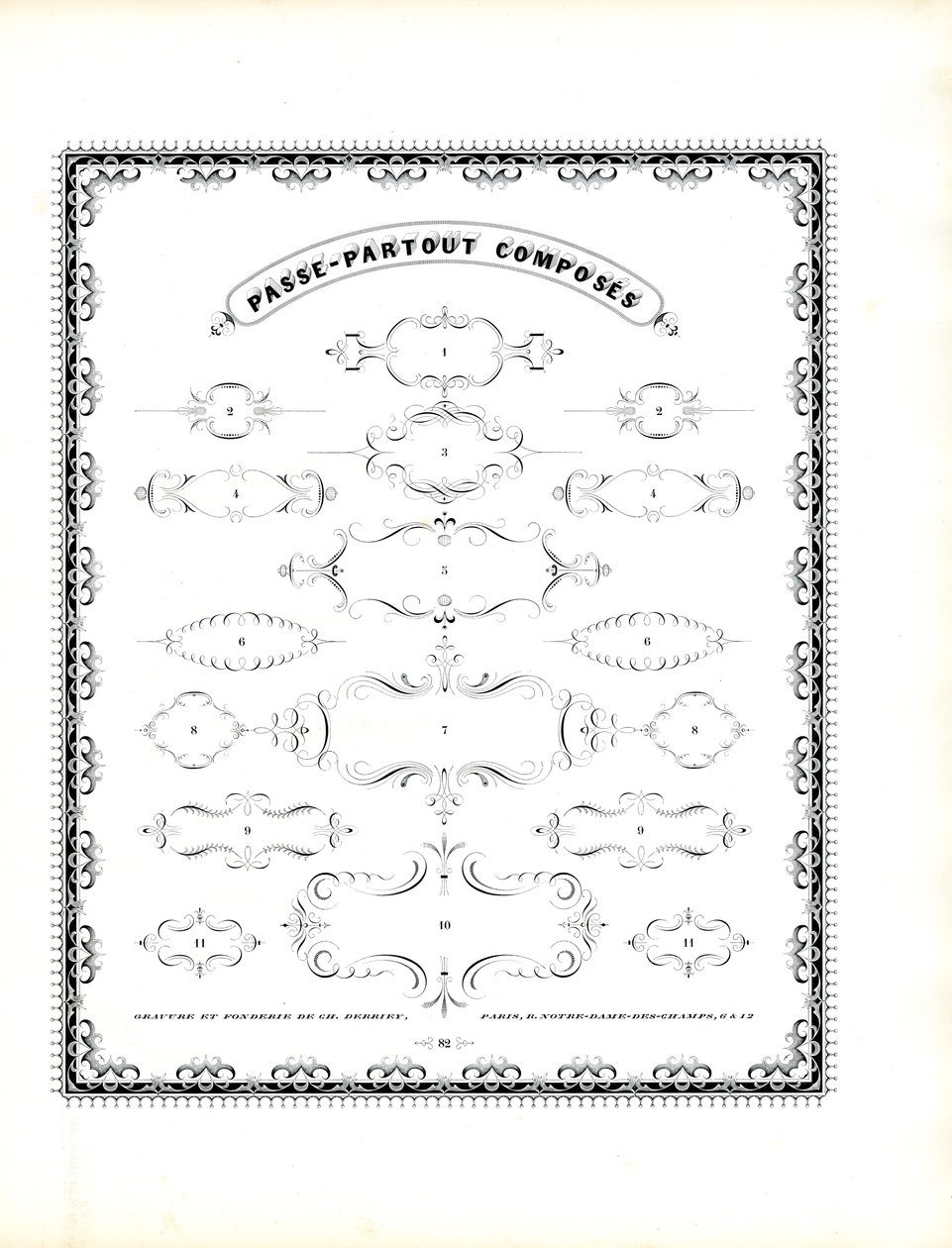 Dekorative Kartuschenserie von Charles Derriey