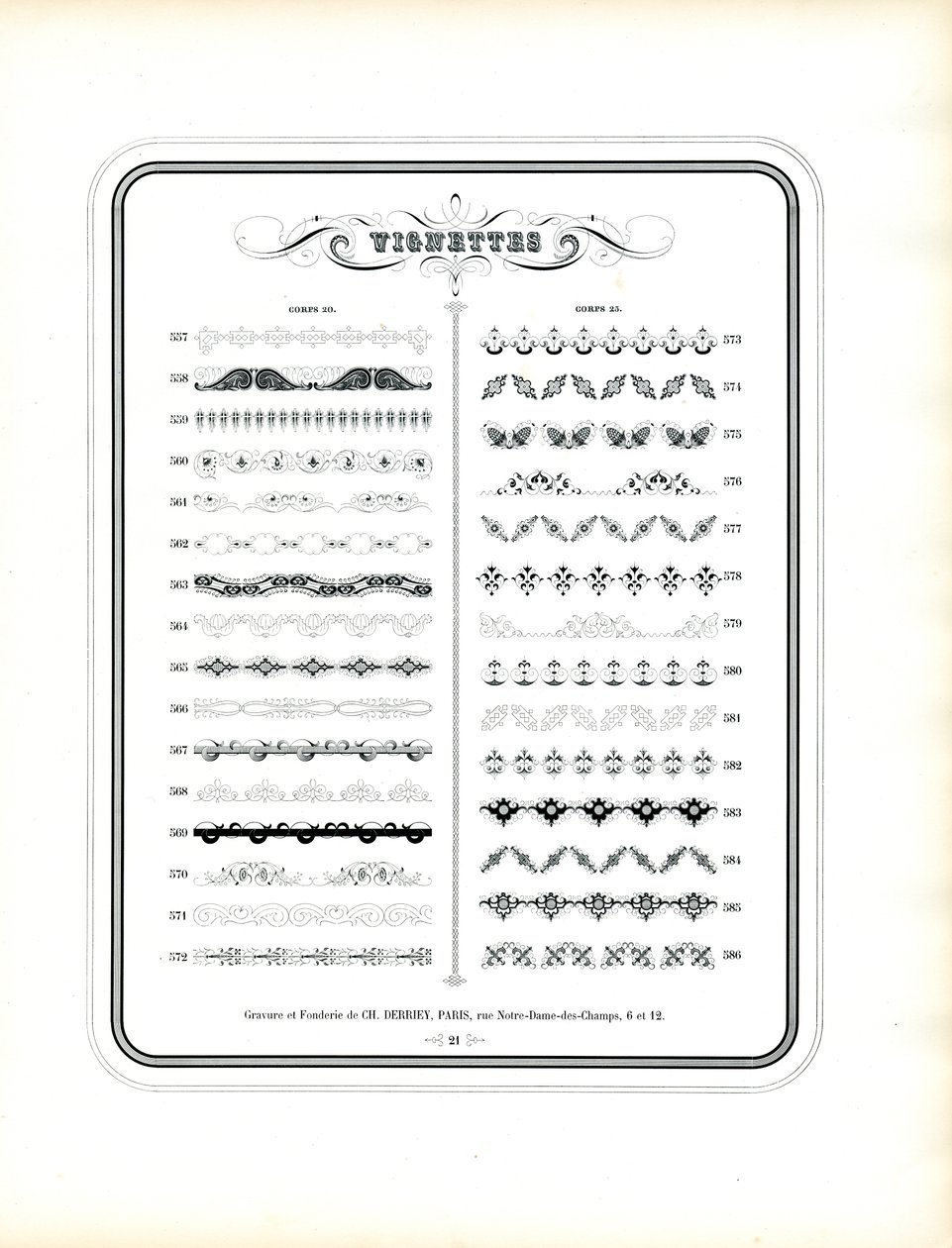 Ornamentale Vignetten und Ränder von Charles Derriey
