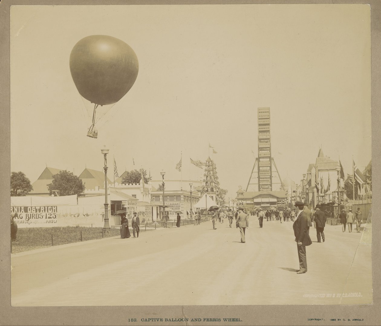 Fesselballon und Riesenrad, Weltausstellung in Chicago von Charles Dudley Arnold