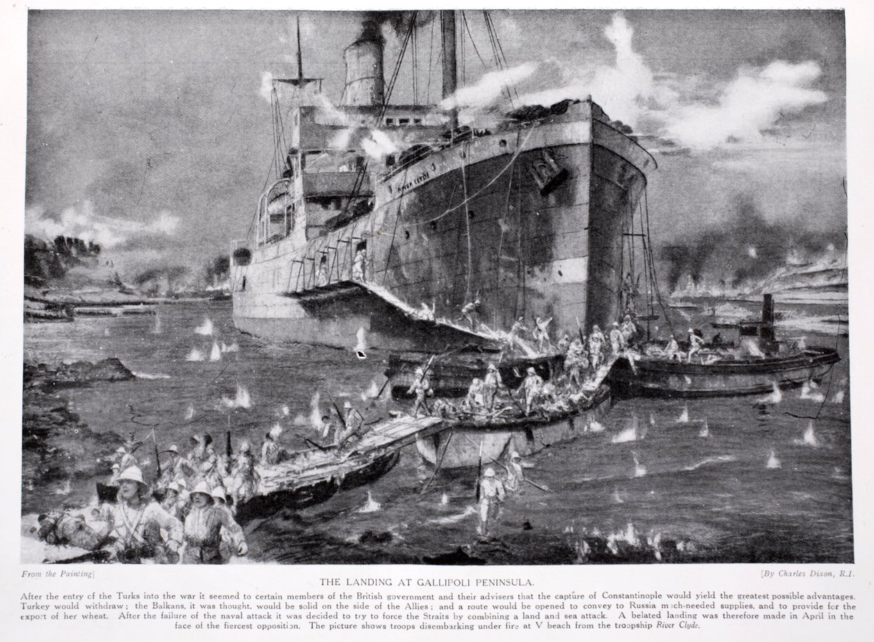 Die Landung auf der Halbinsel Gallipoli, Illustration aus 