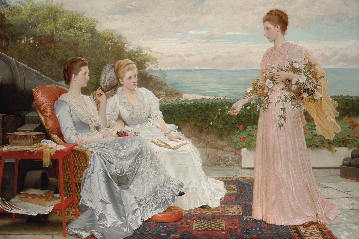 Die Wälle, Walmer Castle: Porträts der Gräfin Granville und der Damen Victoria und Mary Leveson-Gower, 1891 von Charles Edward Perugini