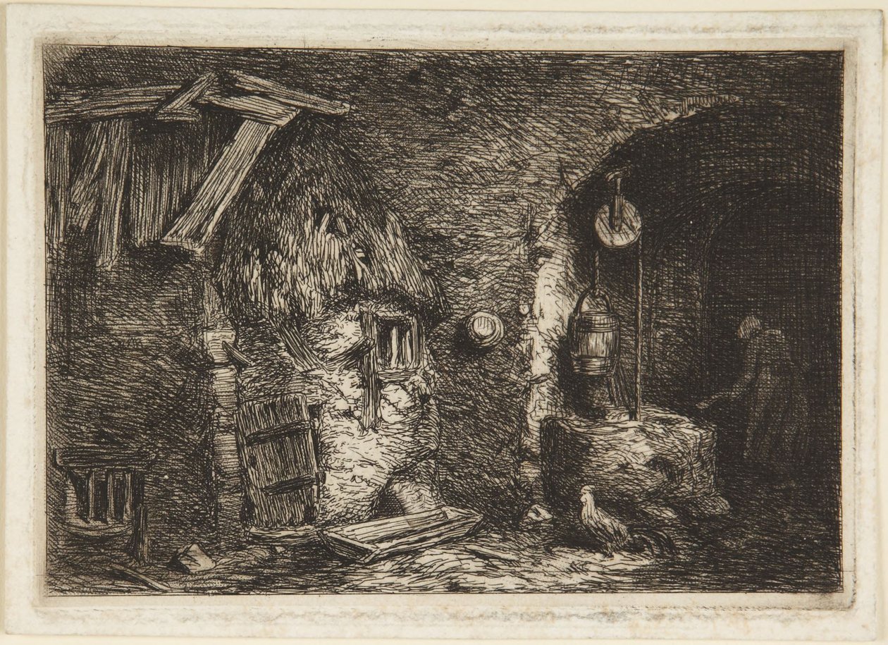 Inneres eines Landhauses von Charles Emile Jacque