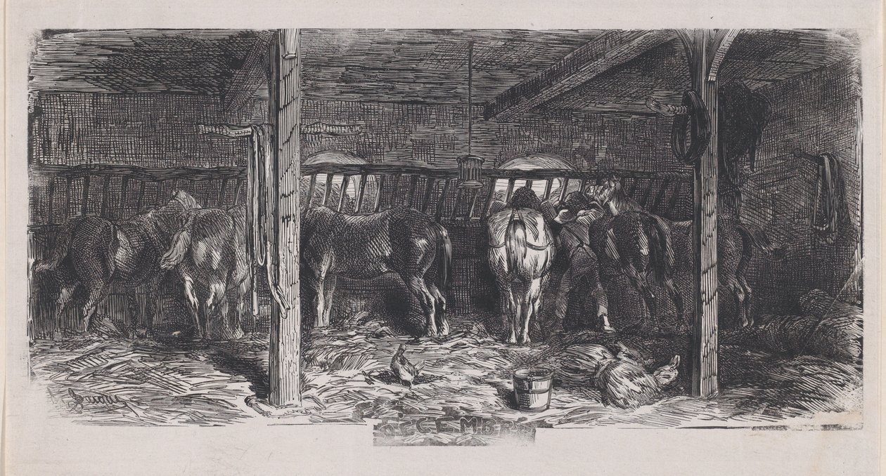 Dezember aus dem Album der ländlichen Motive, 1859 von Charles Emile Jacque