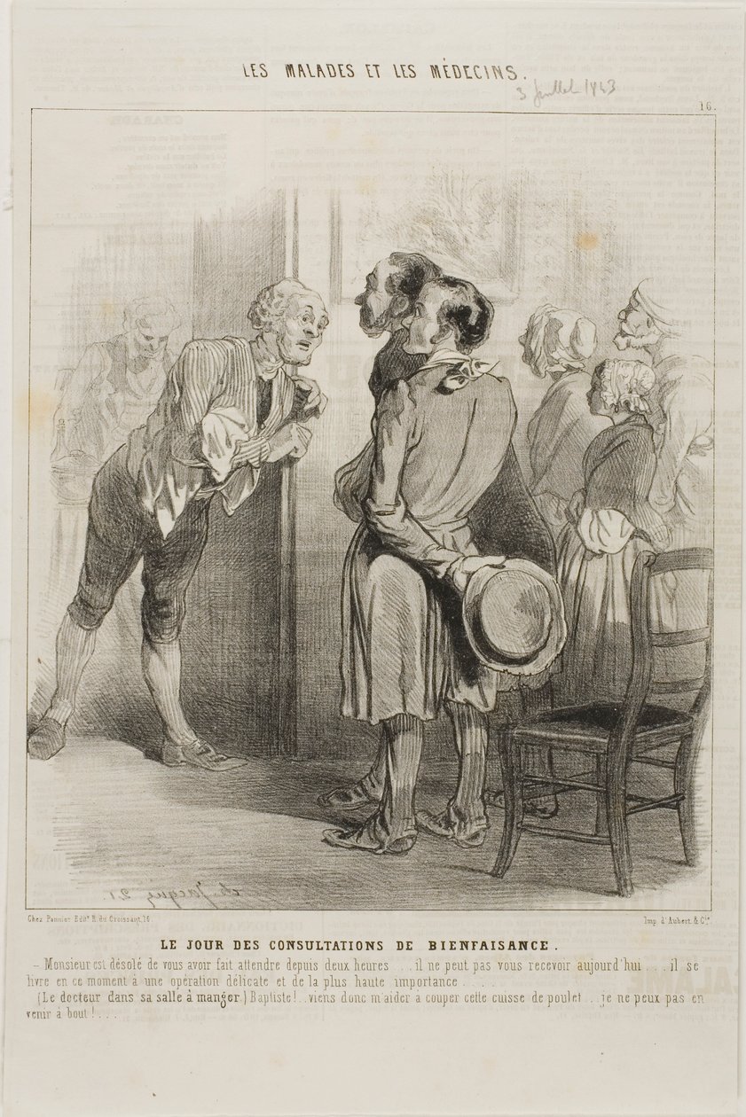 Kostenloser Arztbesuchstag (Tafel 16) von Charles Emile Jacque