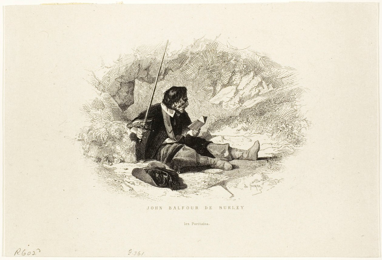 John Balfour de Burley - Die Puritaner von Charles Emile Jacque