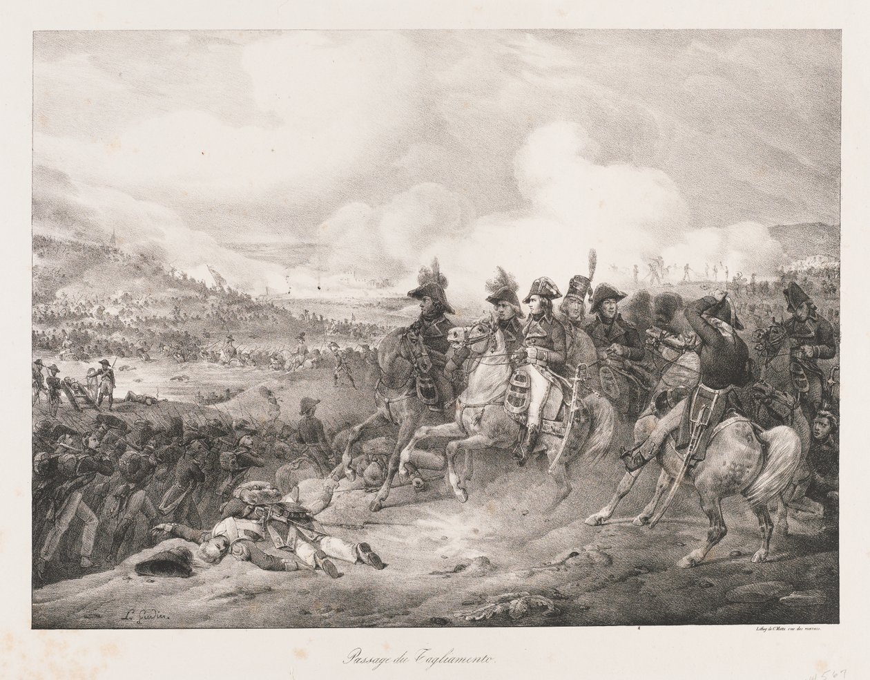 Überquerung des Iagliomento, frühes 19. Jahrhundert von Charles Etienne Pierre Motte
